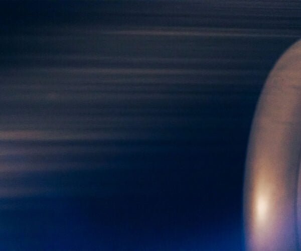 Jet engine in motion at night